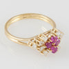 Anillo en oro 18k con rubíes y brillantes - Mayka Jewels