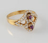 Anillo en oro 18k con rubíes y brillantes - Mayka Jewels