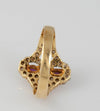 Anillo en oro 18k con rubíes y brillantes - Mayka Jewels