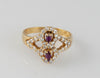 Anillo en oro 18k con rubíes y brillantes - Mayka Jewels