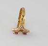 Anillo en oro 18k con rubíes y brillantes - Mayka Jewels