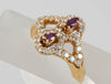 Anillo en oro 18k con rubíes y brillantes - Mayka Jewels