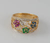 Anillo en oro 18k con zafiros rubíes y esmeraldas - Mayka Jewels