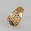 Anillo en oro 18k con zafiros rubíes y esmeraldas - Mayka Jewels