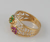 Anillo en oro 18k con zafiros rubíes y esmeraldas - Mayka Jewels