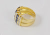 Anillo en oro amarillo 18k con brillantes y zafiros - Mayka Jewels