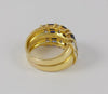 Anillo en oro amarillo 18k con brillantes y zafiros - Mayka Jewels