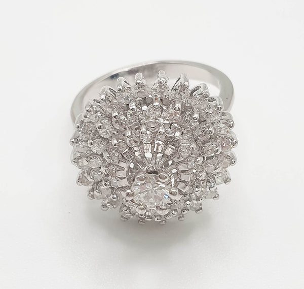 Anillo en oro blanco 18k con brillantes 1.15 quilates - Mayka Jewels