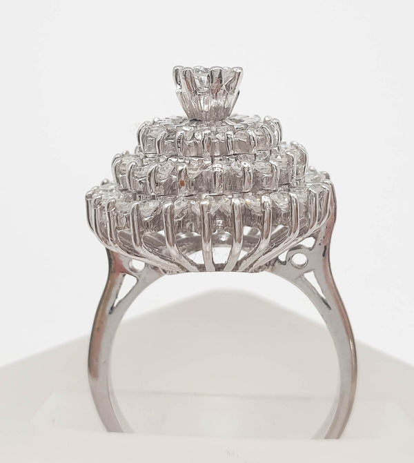 Anillo en oro blanco 18k con brillantes 1.15 quilates - Mayka Jewels