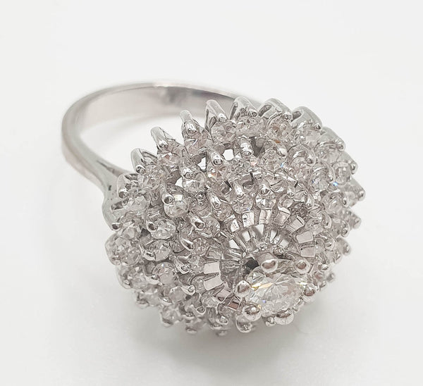 Anillo en oro blanco 18k con brillantes 1.15 quilates - Mayka Jewels