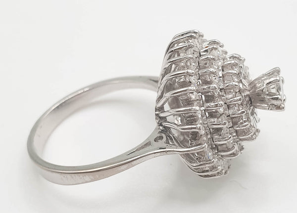 Anillo en oro blanco 18k con brillantes 1.15 quilates - Mayka Jewels