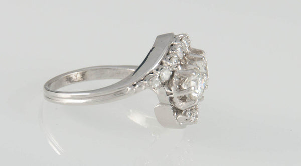 Anillo en oro blanco 18k con brillantes - Mayka Jewels