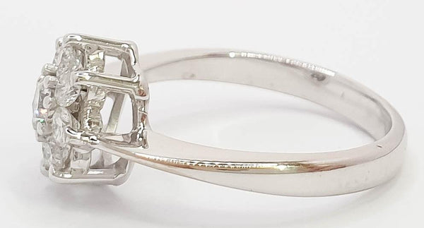 Anillo en oro blanco 18k con brillantes - Mayka Jewels