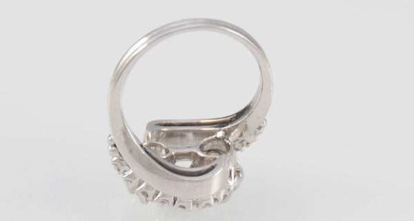 Anillo en oro blanco 18k con brillantes - Mayka Jewels