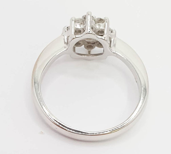 Anillo en oro blanco 18k con brillantes - Mayka Jewels