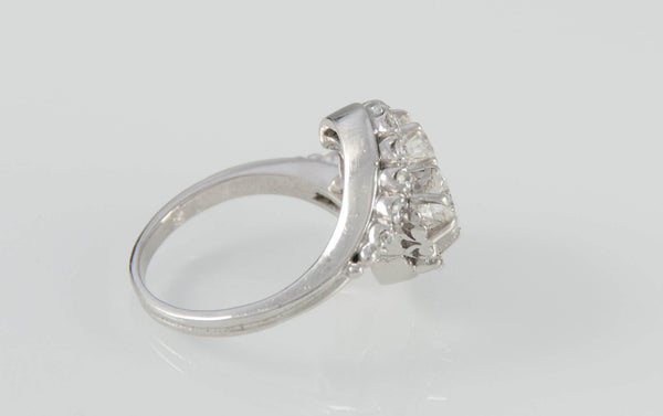 Anillo en oro blanco 18k con brillantes - Mayka Jewels