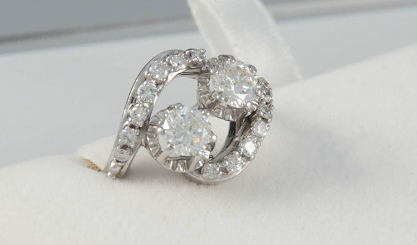 Anillo en oro blanco 18k con brillantes - Mayka Jewels