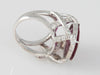 Anillo en oro blanco 18k con brillantes y rubí - Mayka Jewels