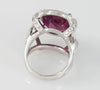 Anillo en oro blanco 18k con brillantes y rubí - Mayka Jewels