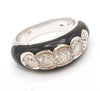 Anillo en oro blanco 18k con diamantes y ónix - Mayka Jewels