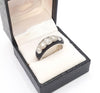 Anillo en oro blanco 18k con diamantes y ónix - Mayka Jewels
