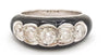 Anillo en oro blanco 18k con diamantes y ónix - Mayka Jewels