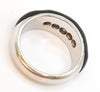 Anillo en oro blanco 18k con diamantes y ónix - Mayka Jewels