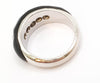 Anillo en oro blanco 18k con diamantes y ónix - Mayka Jewels