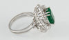 Anillo en oro blanco 18k con esmeralda y brillantes - Mayka Jewels