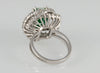 Anillo en oro blanco 18k con esmeralda y brillantes - Mayka Jewels