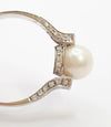 Anillo en oro blanco 18k con perla y brillantes - Mayka Jewels