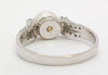 Anillo en oro blanco 18k con perla y brillantes - Mayka Jewels