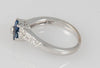 Anillo en oro blanco 18k con zafiros y brillantes - Mayka Jewels