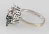 Anillo en oro blanco de 14k con zafiros y brillantes - Mayka Jewels