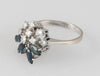 Anillo en oro blanco de 14k con zafiros y brillantes - Mayka Jewels
