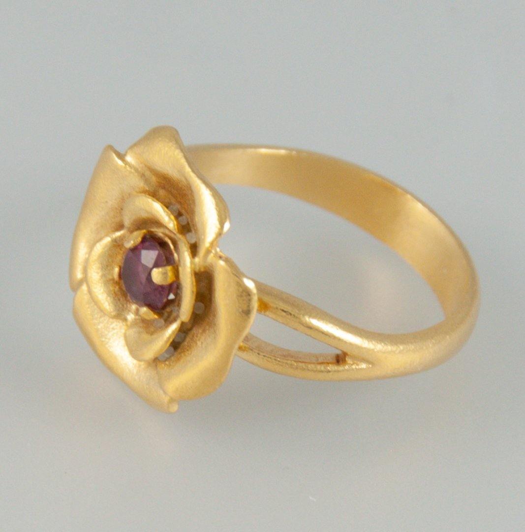 Anillo flor Tous en oro 18k con amatista - Mayka Jewels