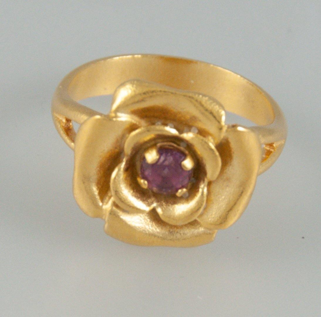 Anillo flor Tous en oro 18k con amatista - Mayka Jewels