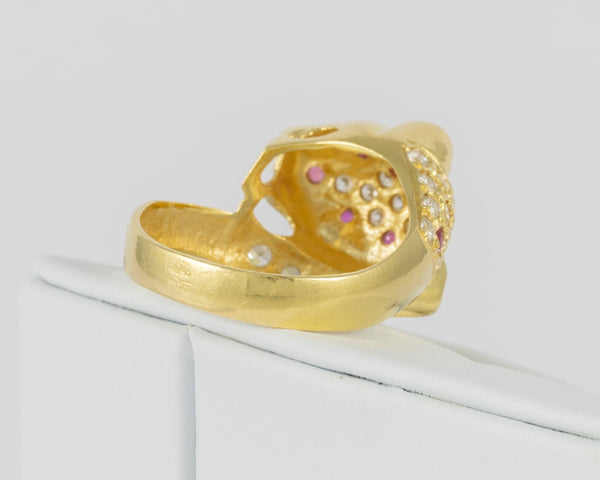 Anillo pantera en oro amarillo 18k - Mayka Jewels