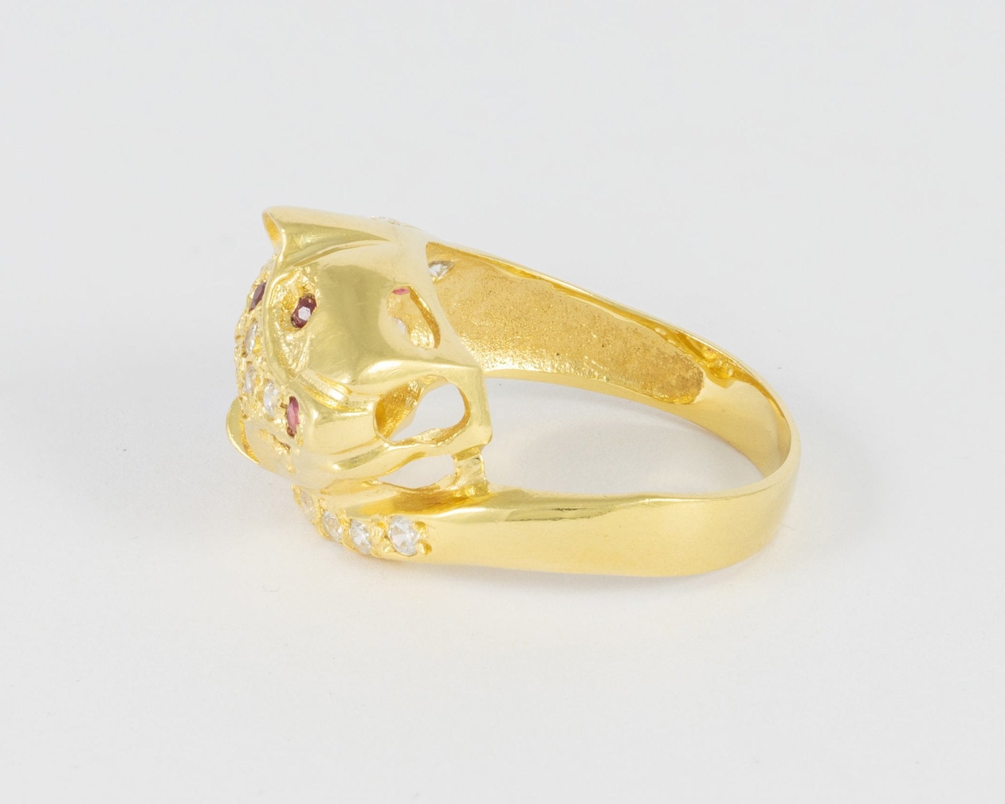Anillo pantera en oro amarillo 18k - Mayka Jewels