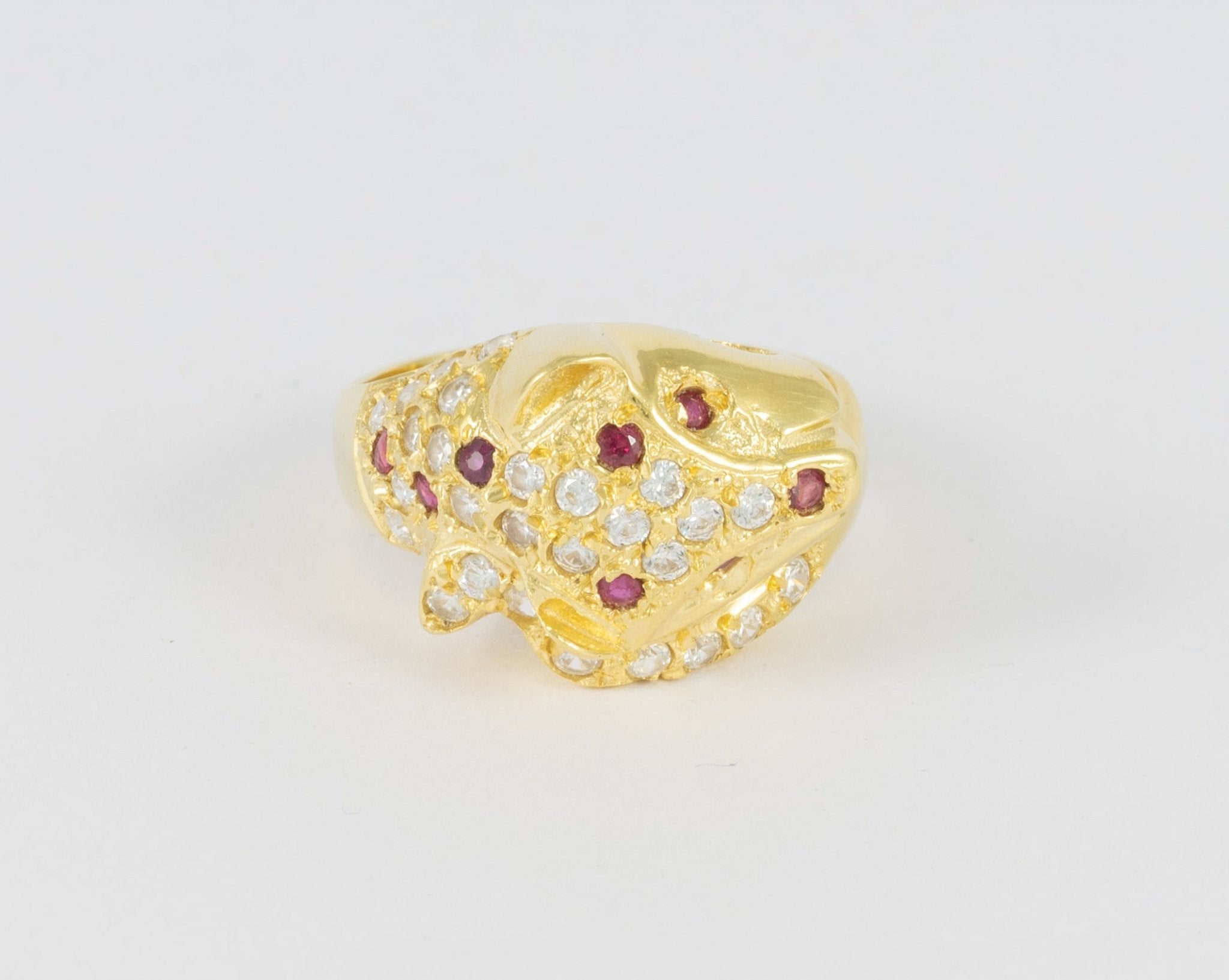 Anillo pantera en oro amarillo 18k - Mayka Jewels