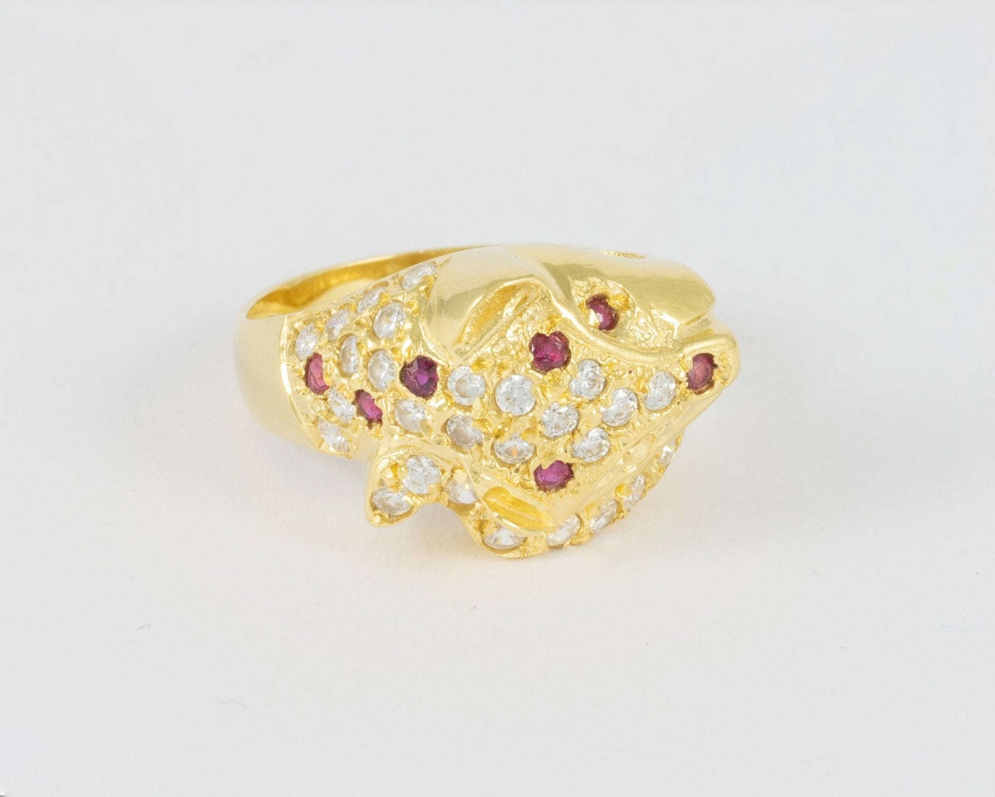 Anillo pantera en oro amarillo 18k - Mayka Jewels