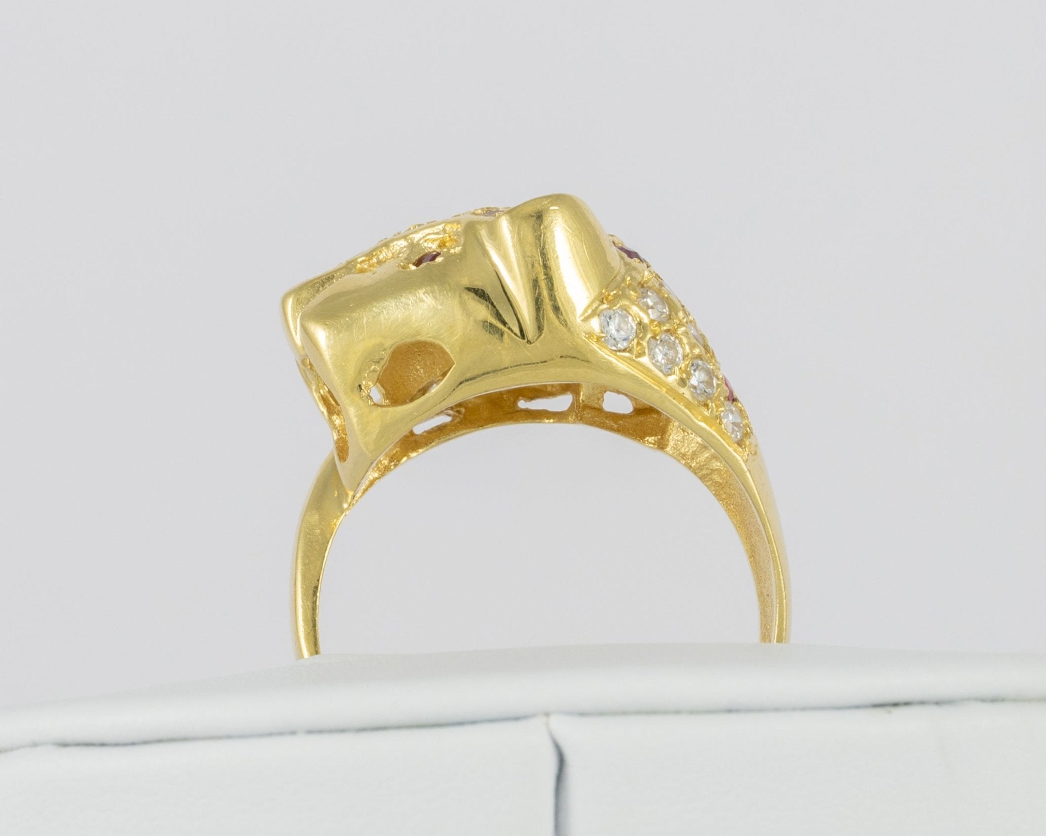 Anillo pantera en oro amarillo 18k - Mayka Jewels