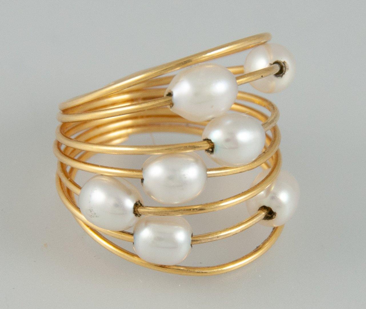 Anillo Tous en oro 18k con perlas - Mayka Jewels