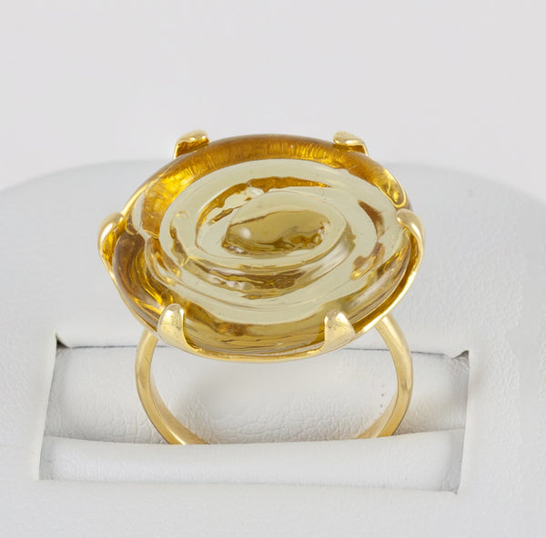 Anillo Tous en oro amarillo 18k con cristal de Murano - Mayka Jewels