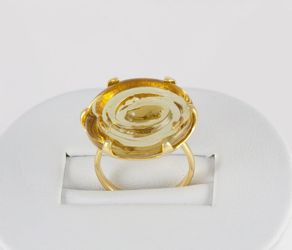 Anillo Tous en oro amarillo 18k con cristal de Murano - Mayka Jewels