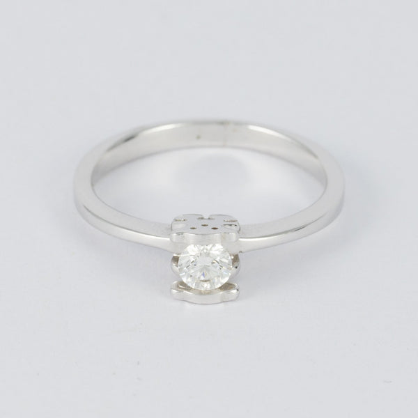 Anillo Tous en oro blanco 18k con brillante 0.18ct - Mayka Jewels