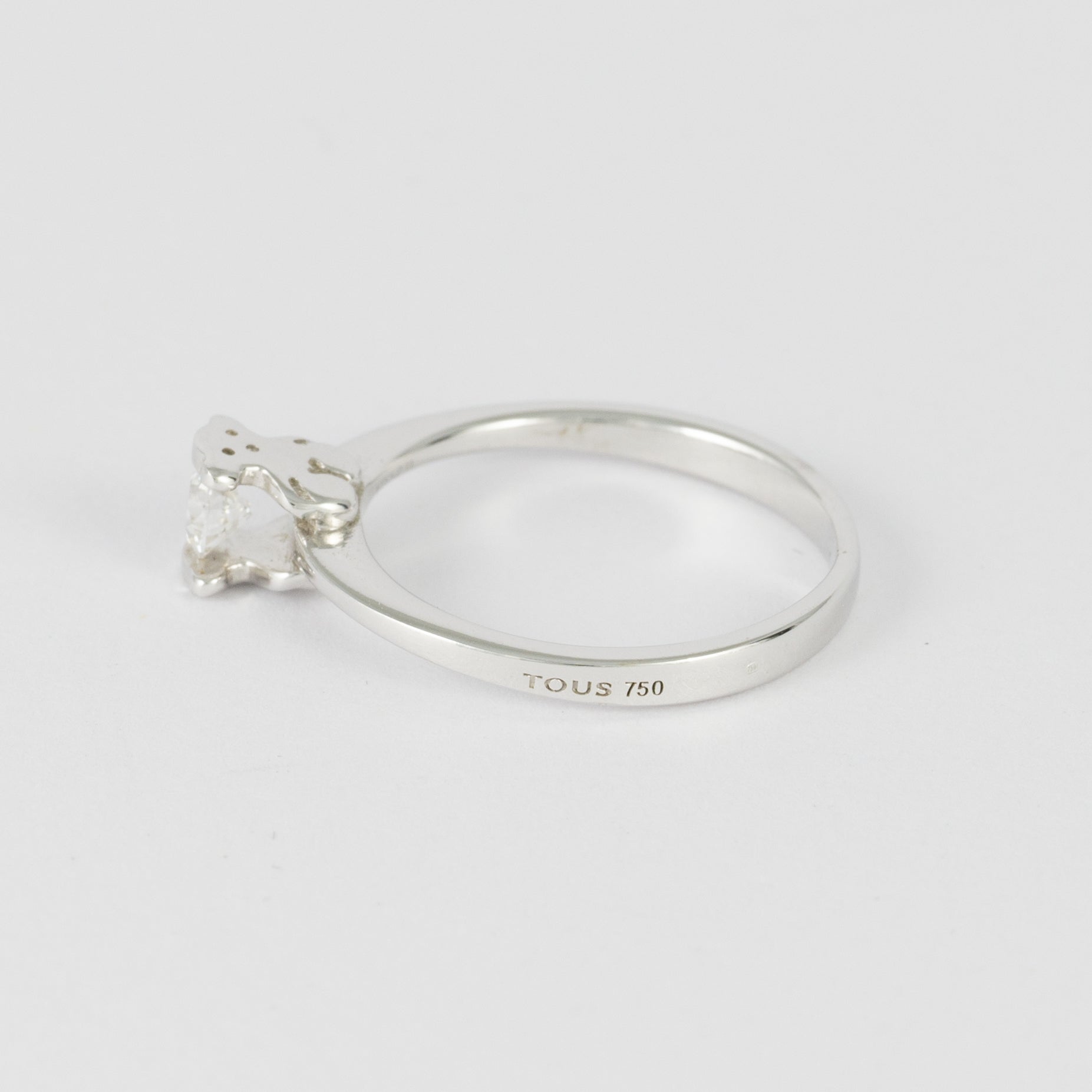 Anillo Tous en oro blanco 18k con brillante 0.18ct - Mayka Jewels