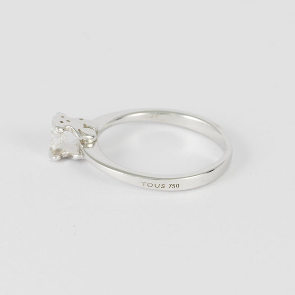 Anillo Tous en oro blanco 18k con brillante 0.18ct - Mayka Jewels