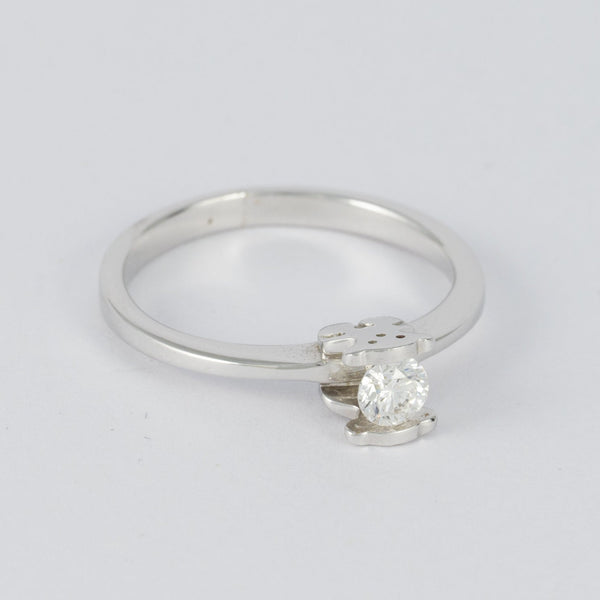 Anillo Tous en oro blanco 18k con brillante 0.18ct - Mayka Jewels