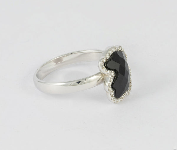 Anillo Tous en oro blanco 18k con brillantes y ónix - Mayka Jewels
